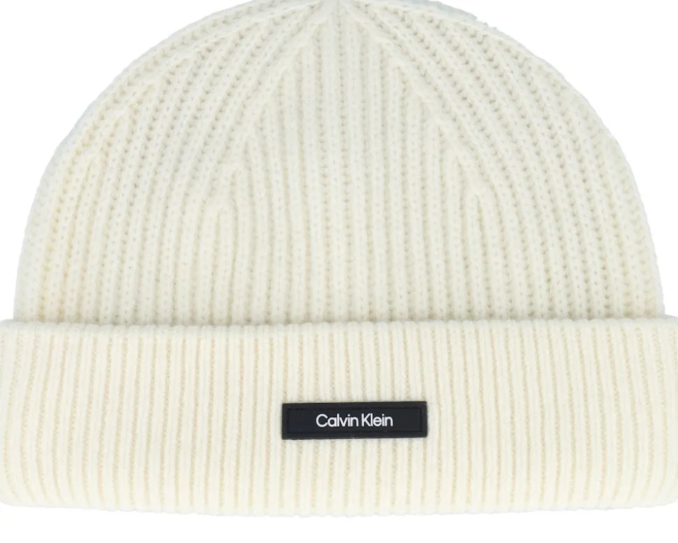 Wool Docker Egret Short Beanie - Calvin Klein