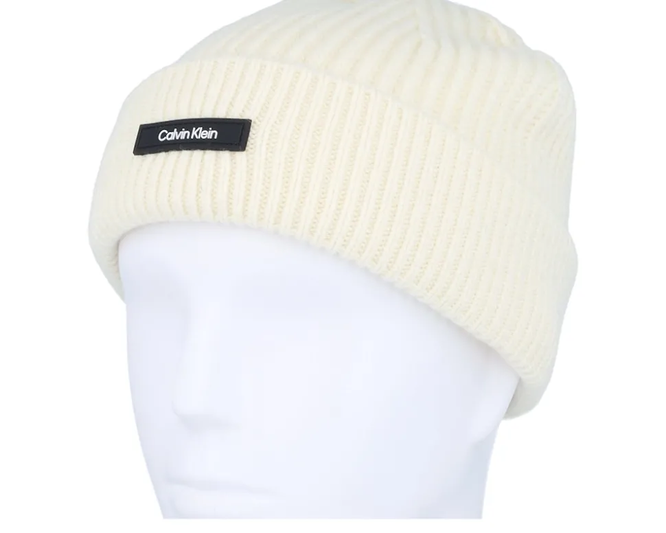 Wool Docker Egret Short Beanie - Calvin Klein