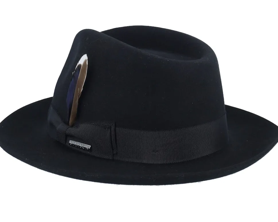 Woolfelt/Cashmere Black Fedora - Stetson