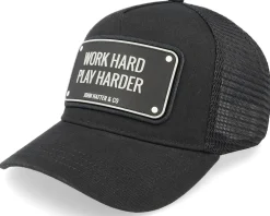 Work Hard Black Trucker - John Hatter & Co