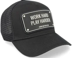 Work Hard Black Trucker - John Hatter & Co