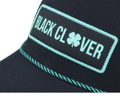 Xander Black/Black Mesh And Hd Print Patch Trucker - Black Clover