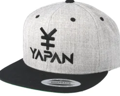 Yapan Logo Heather Grey/Black Snapback - Yapan
