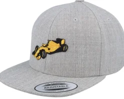 Yellow Racing Car Heather Grey Snapback - Kiddo Cap