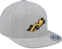 Yellow Racing Car Heather Grey Snapback - Kiddo Cap
