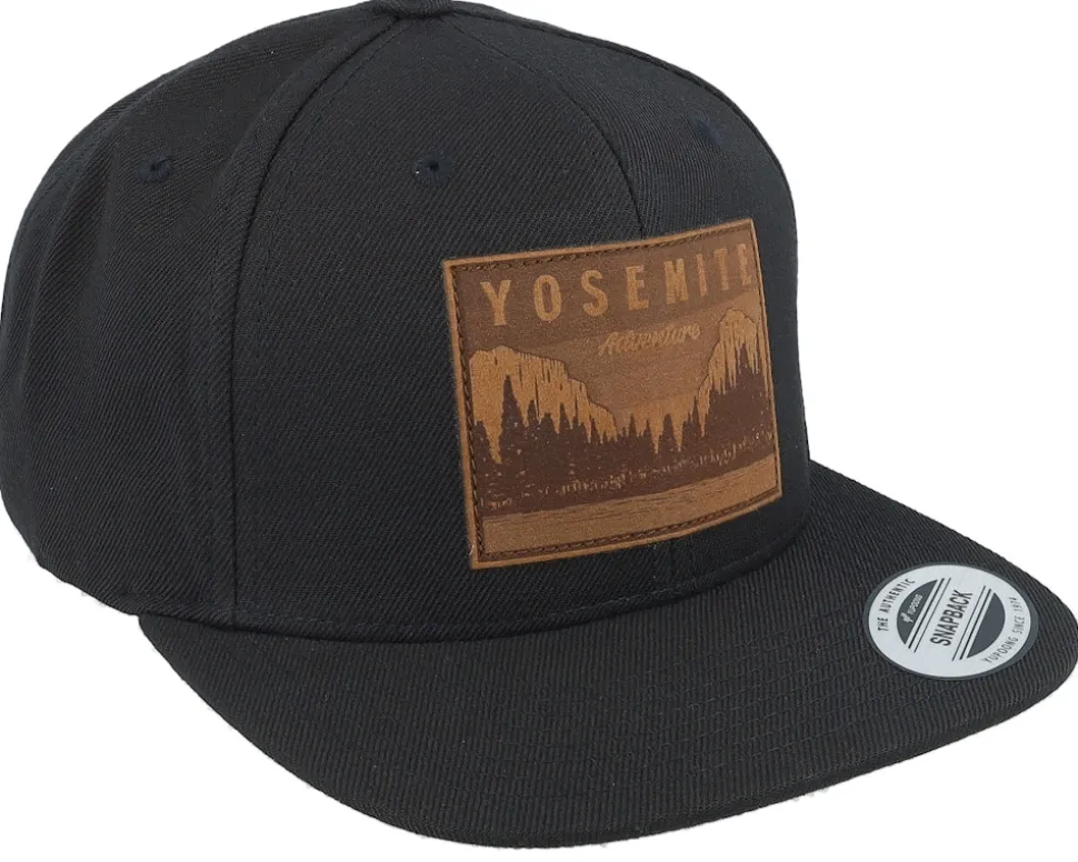 Yosemite Adventure Brown Patch Black Snapback - Wild Spirit