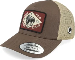 Your Rules Brown/Khaki A-Frame Trucker - Yellowstone