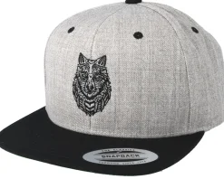 Zentangle Wolf Heather Grey/Black Snapback - Tattoo Collective